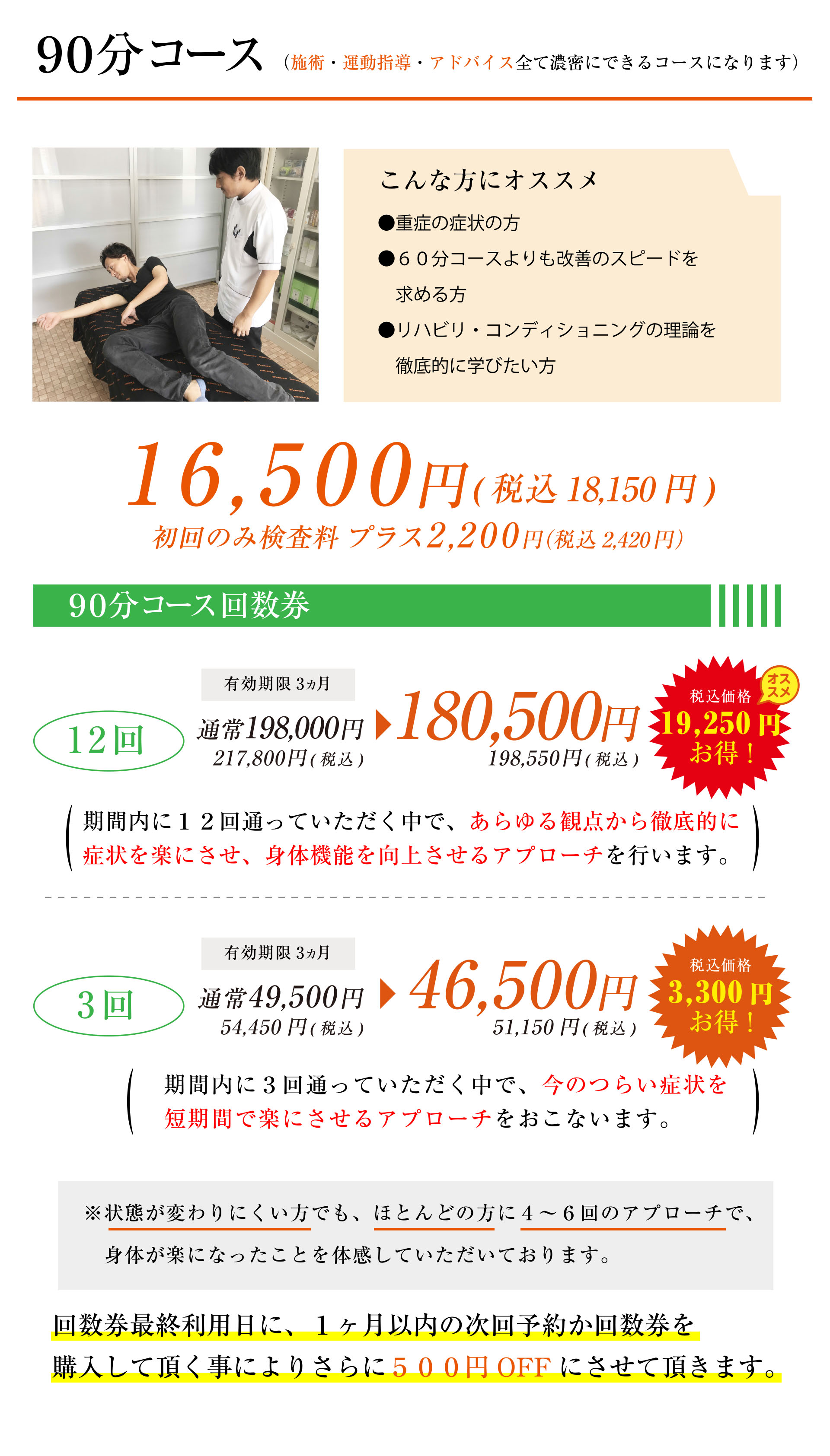 90分コース料金